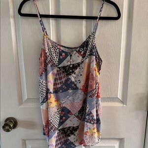 Patchwork Spaghetti Strap Top